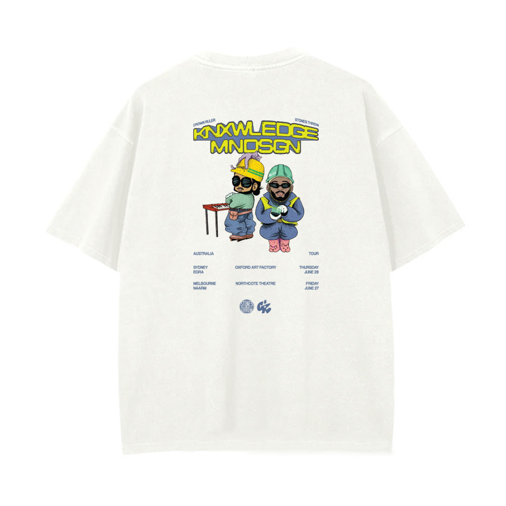 KNXWLEDGE x MNDSGN AUS TOUR TEE - WHITE
